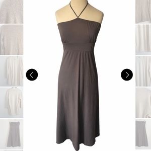 Theory Chocolate Halter Cotton Dress size Small